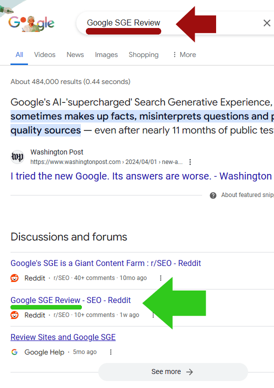 Reddit discussions rank on Google