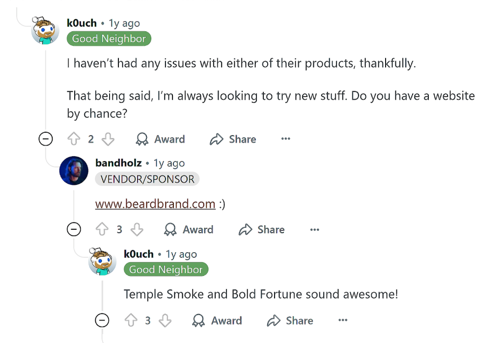 Reddit thread on purchase decisions