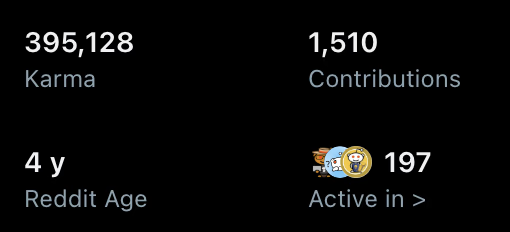 Reddit aged, trusted account