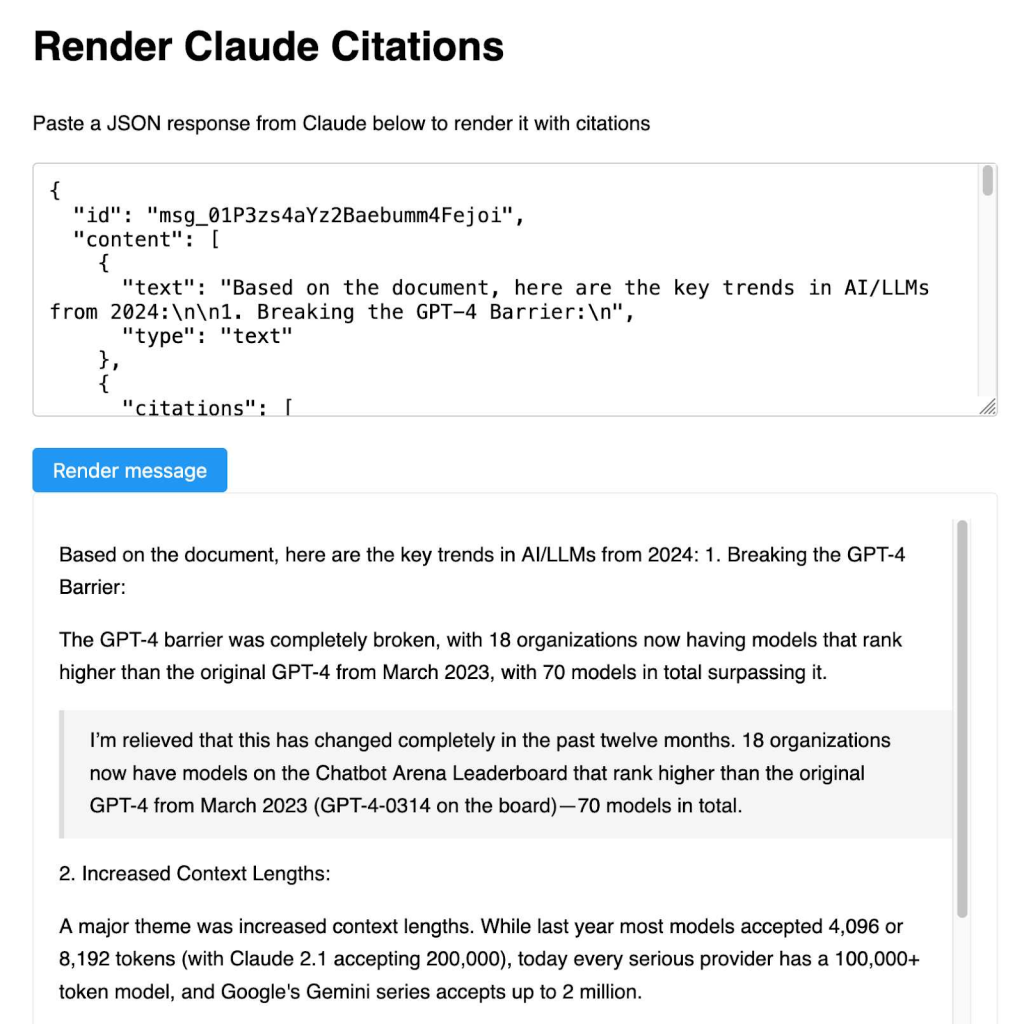 Claude Citations